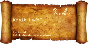 Kosik Leó névjegykártya